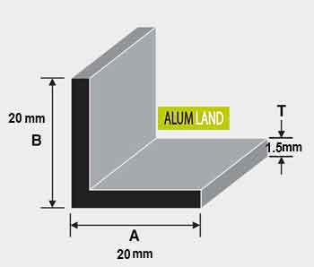 نبشی آلومینیومی  (1.5)  20 × 20