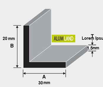 نبشی آلومینیومی 30 × 20